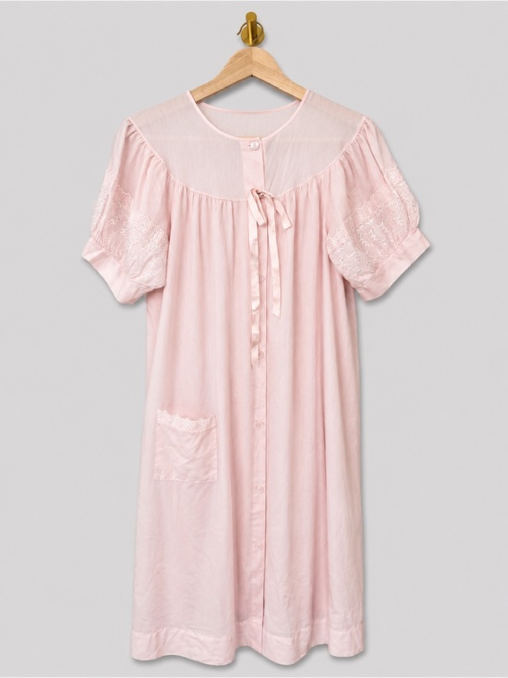 Vintage Shadowline Pink Housecoat Robe Nightgown Peignoir Cottagecore Romantic